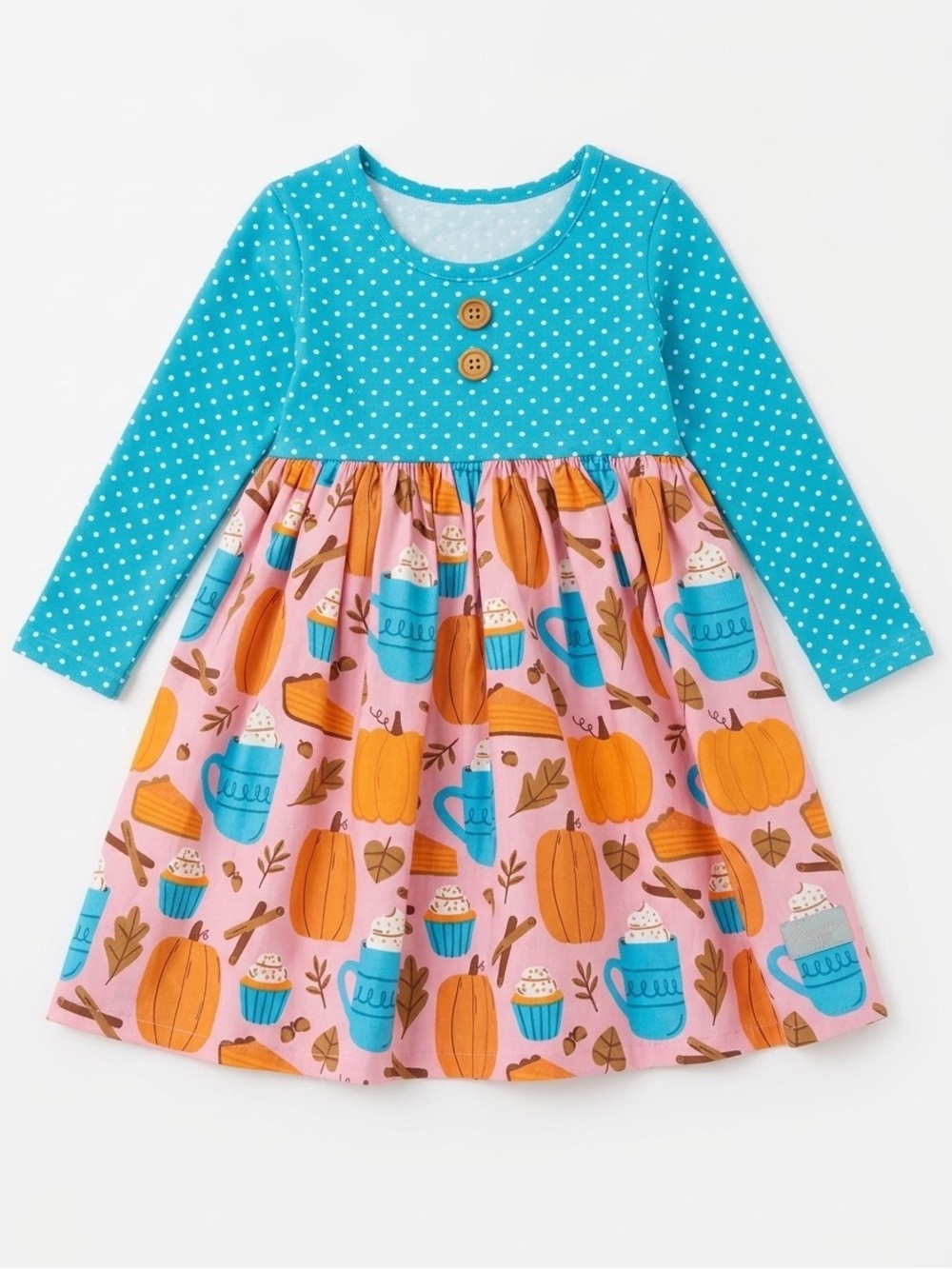 Eleanor Rose Pumpkin Dress 3-4 Girl’s Fall Autumn Pink Orange Blue Halloween